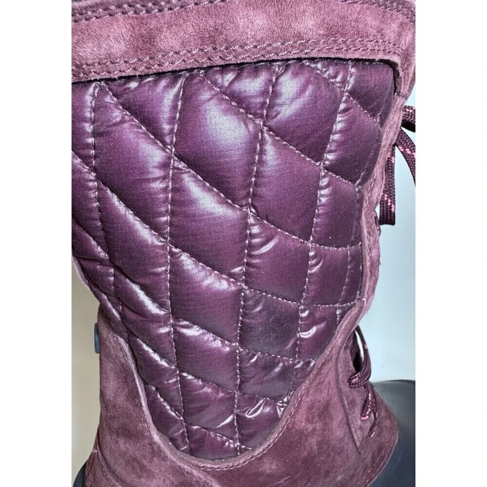 The North Face authentically burgundy waterproof lace-up boots size 9